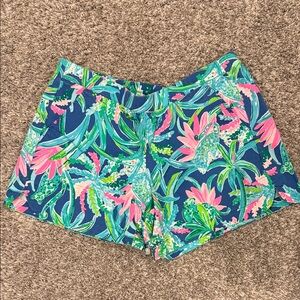 Lilly Pulitzer Blue and Pink High Waist Shorts